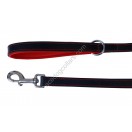 Ace Comfy Matching Leather Lead with PADDED Leather Handle ~ length 44" :: RED LINING ::